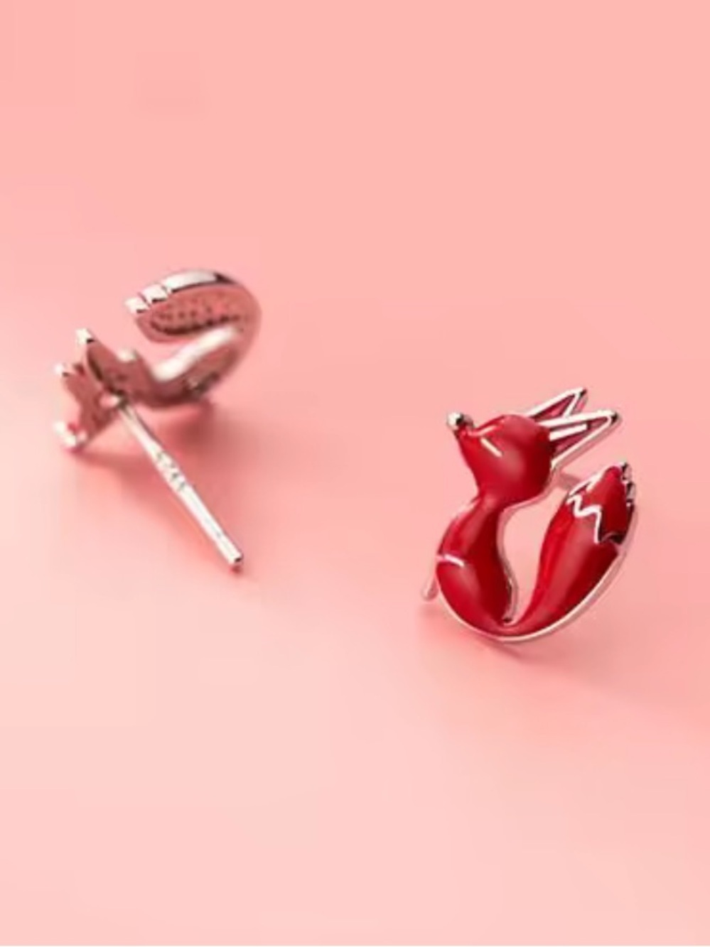Red Fox Stud Earrings - Picture 6 of 7